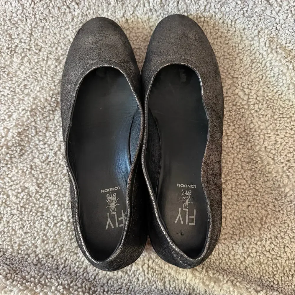 Fly London Women's Slip-on Wedge Numa570FLY Graphite EU Size 41 / US Size 10